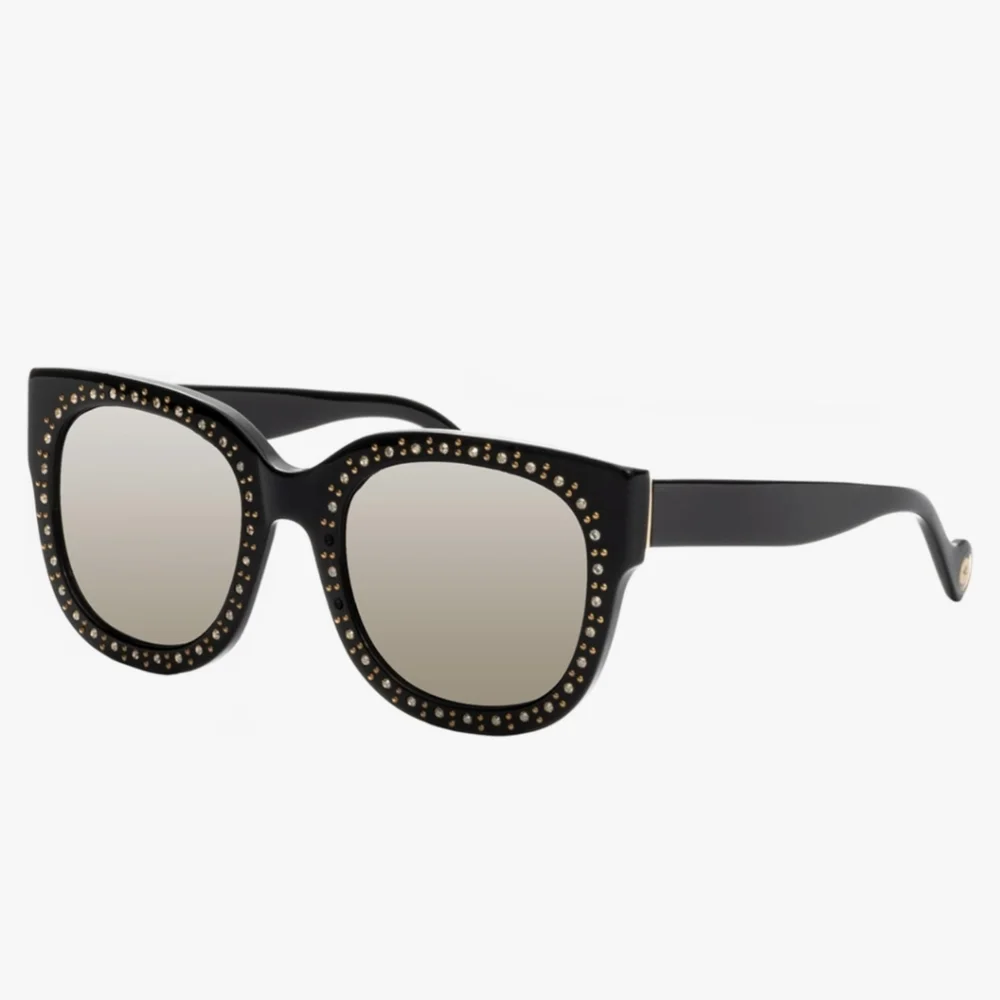 Elton john legend black studded polarized oversized acetate sunglasses